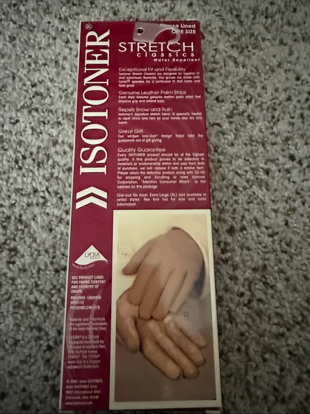NWT Isotoner Stretch Classics Fleece Lined Water Repellent Gloves Tan One Size - Picture 2 of 2